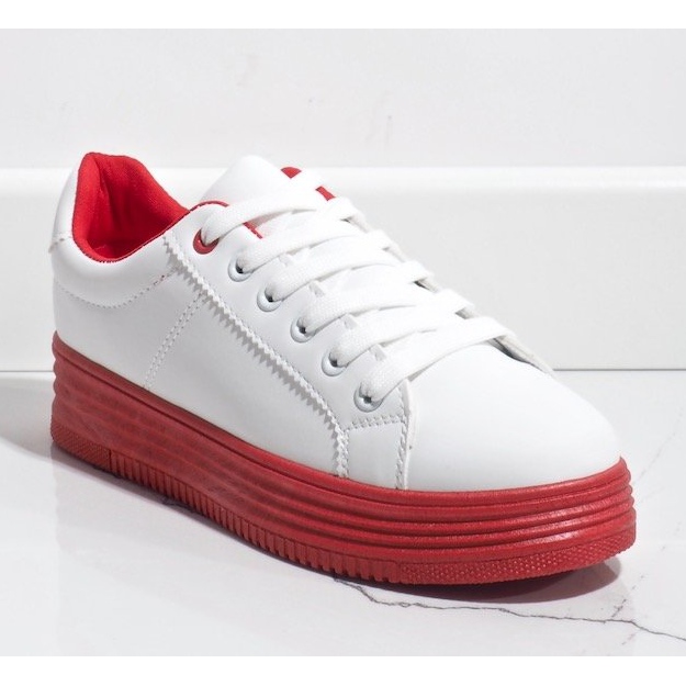 red shoes white sole