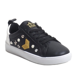 Black sneakers richly decorated 856-Y 1