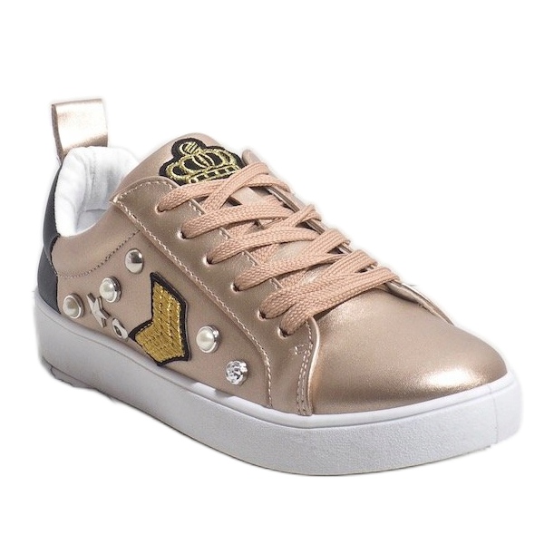 856-Y gold sneakers richly decorated black yellow 1