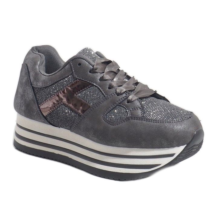 Gray fashionable women's sports shoes 1306 grey 1