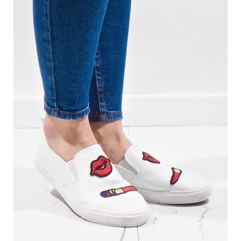 White sneakers with prints G1202A-2 1