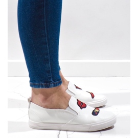 White sneakers with prints G1202A-2 2