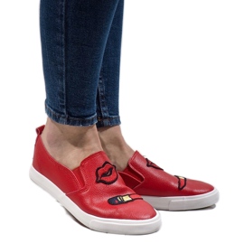 Red sneakers with prints G1202A-4 1
