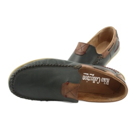 Riko men's leather loafers 781 brown navy blue 7