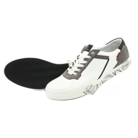 Leather sports shoes Badura 3361 white black grey 1