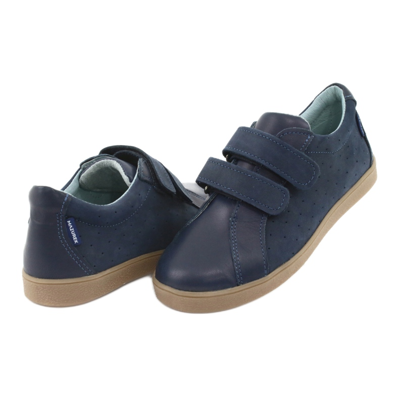 Boys' shoes with Velcro Mazurek 1235, navy blue 4