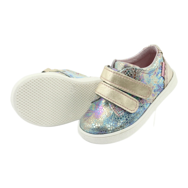 Girls' Holographic leather shoes for Velcro 1327 purple mazurek violet 5