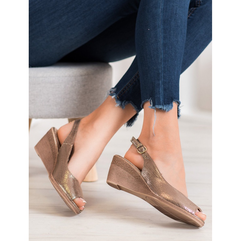 Sergio Leone Open Toe Golden Sandals 2