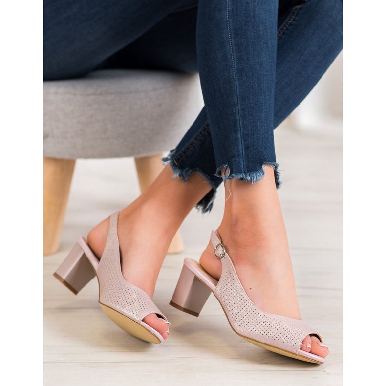 Sergio Leone Openwork Sandals On A Bar pink 2