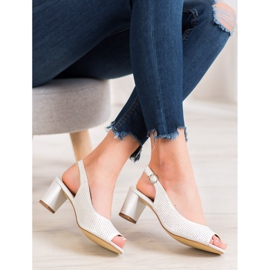 Sergio Leone Openwork Sandals On A Bar white 2