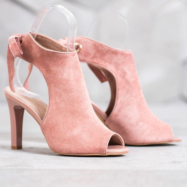 Sergio Leone Tied Open Toe Boots pink 1
