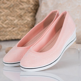 Super Me Openwork Ballerina On Wedge pink 1