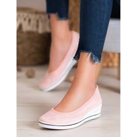 Super Me Openwork Ballerina On Wedge pink 2