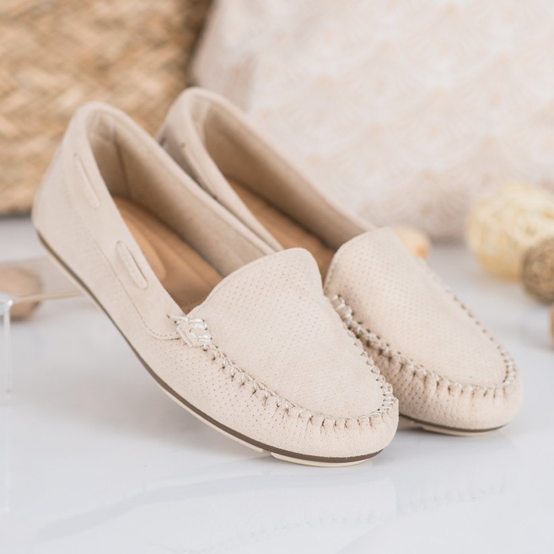 Clowse Beige Loafers With Suede 1