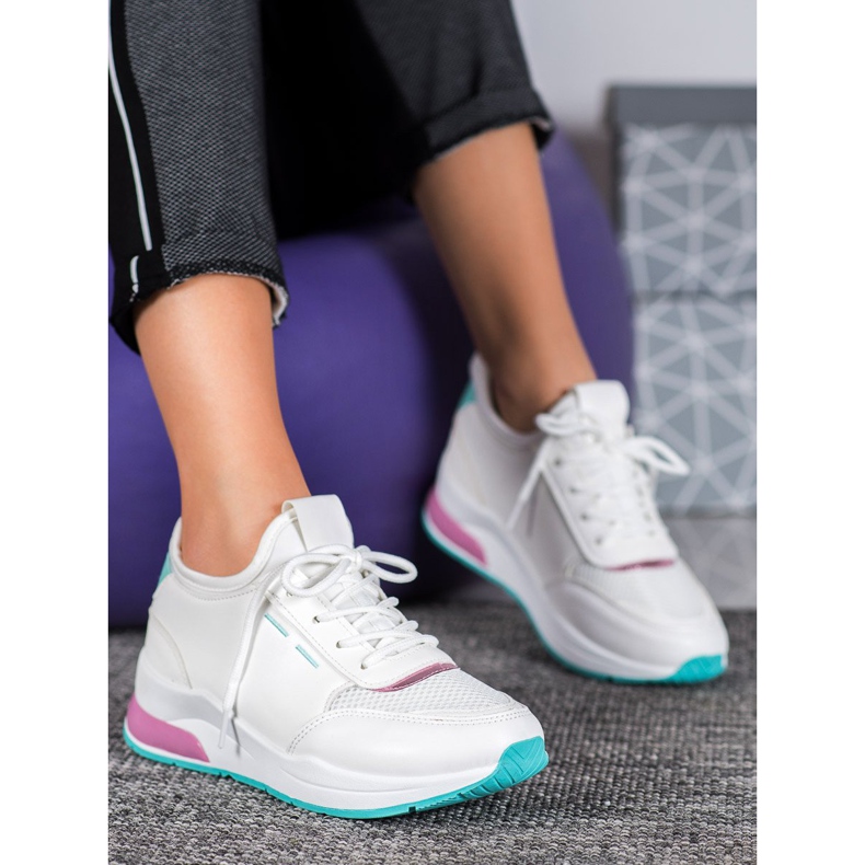 SHELOVET Tied Shoes In Eco Leather white 1