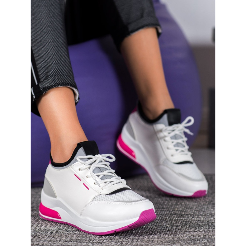 SHELOVET Tied Shoes In Eco Leather white 2