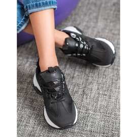 SHELOVET Snake Print Platform Sneakers black 1