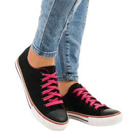 Black classic low sneakers W03 green 2