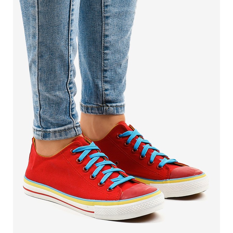 Red classic low sneakers W03 1