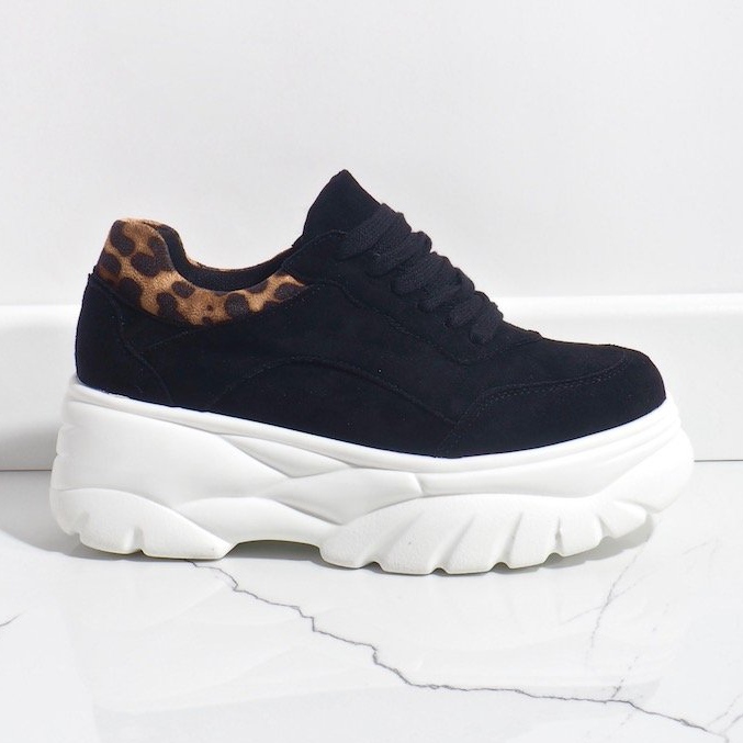 Black eco-suede sports sneakers 7816-Y 2