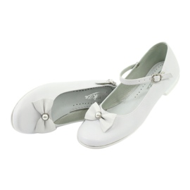 Miko Children's white communion ballerinas with a bow 806 3