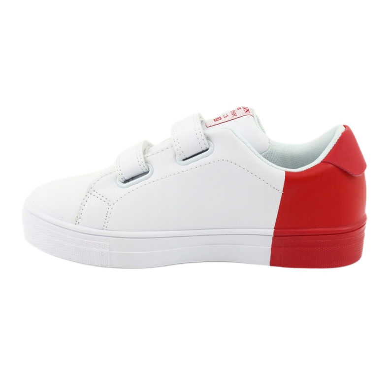 White and red velcro sports sneakers American Club ES05 2