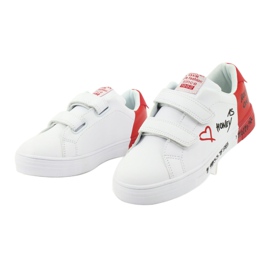 White and red velcro sports sneakers American Club ES05 3