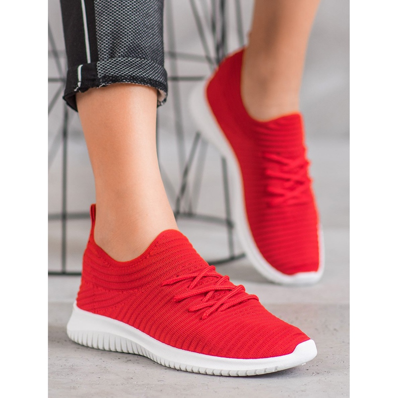 SHELOVET Textile Slip-On Shoes red 2