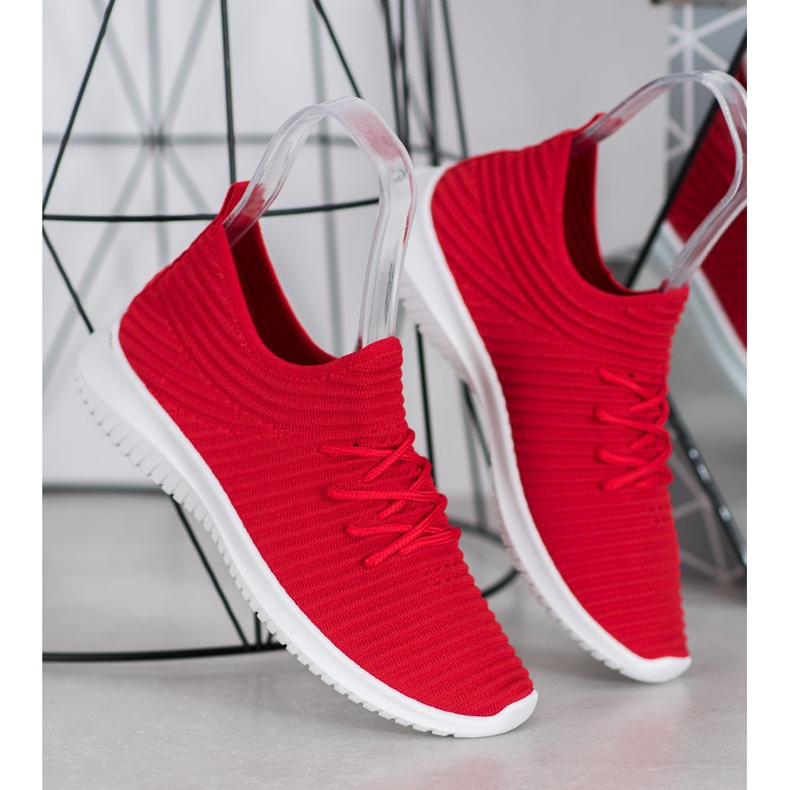 SHELOVET Textile Slip-On Shoes red 1