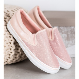 Yes Mile Pink Slip On Sneakers 1