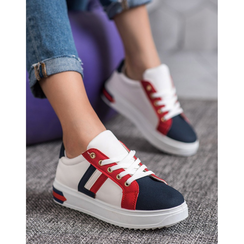 SHELOVET Sports shoes made of eco leather white multicolored 1 SHELOVET Sports shoes made of eco leather white multicolored 1