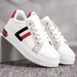 SHELOVET Sports shoes made of eco leather white multicolored 1
