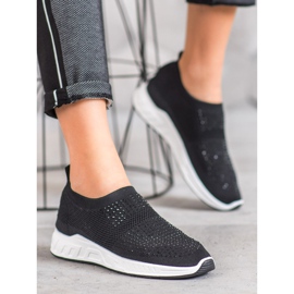 SHELOVET Slip-on Shoes With Crystals black 1