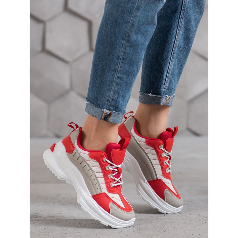 SHELOVET Fashionable Shoes On The Platform red multicolored 1