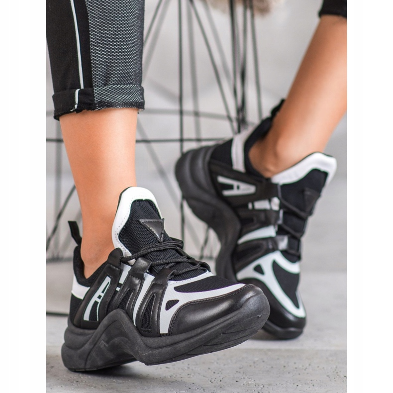 SHELOVET Comfortable Fashion Sneakers white black 2 SHELOVET Comfortable Fashion Sneakers white black 2