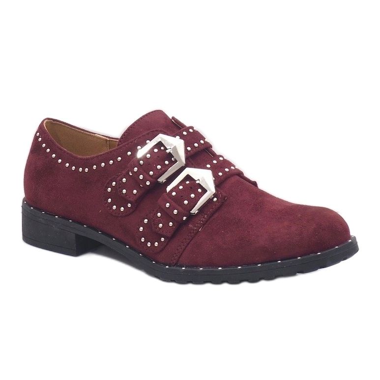 Maroon shoes with studs ES8500 red 1