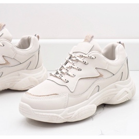 Beige fashionable women's sports shoes 7939-SP 1