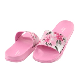 Flowers profiled American Club pink slippers white grey green 4 Flowers profiled American Club pink slippers white grey green 4