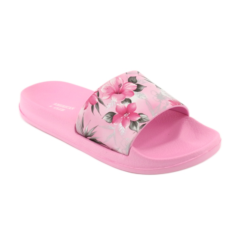 Flowers profiled American Club pink slippers white grey green 1