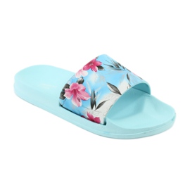 American Club profiled flowers slippers white blue pink grey green 1