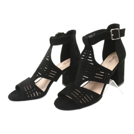 Sergio Leone SK903 suede uppers sandals black 3