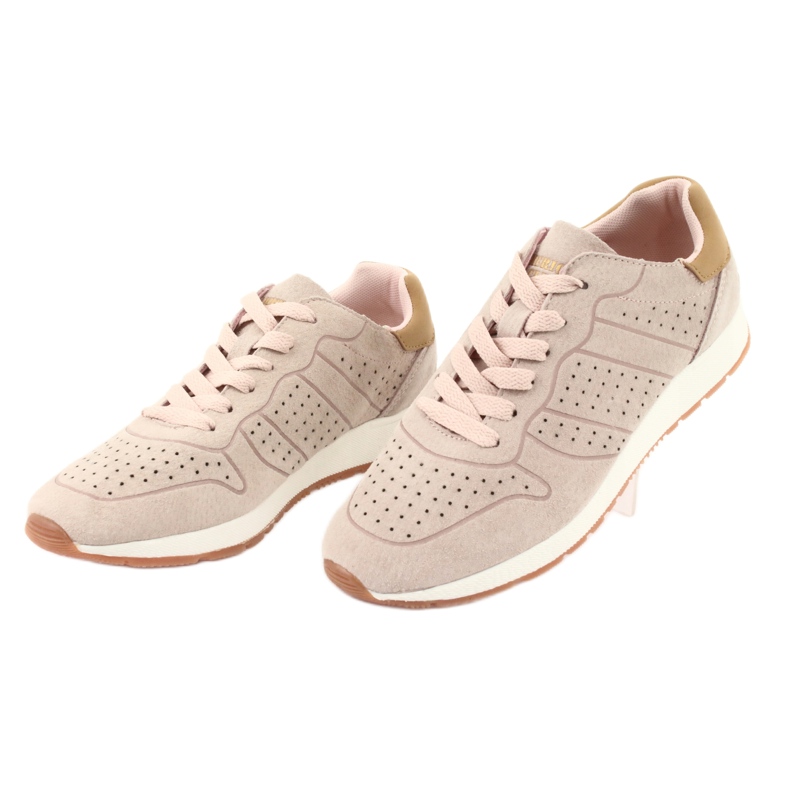 American Club AA06 women's leather sports shoes, powder pink 3