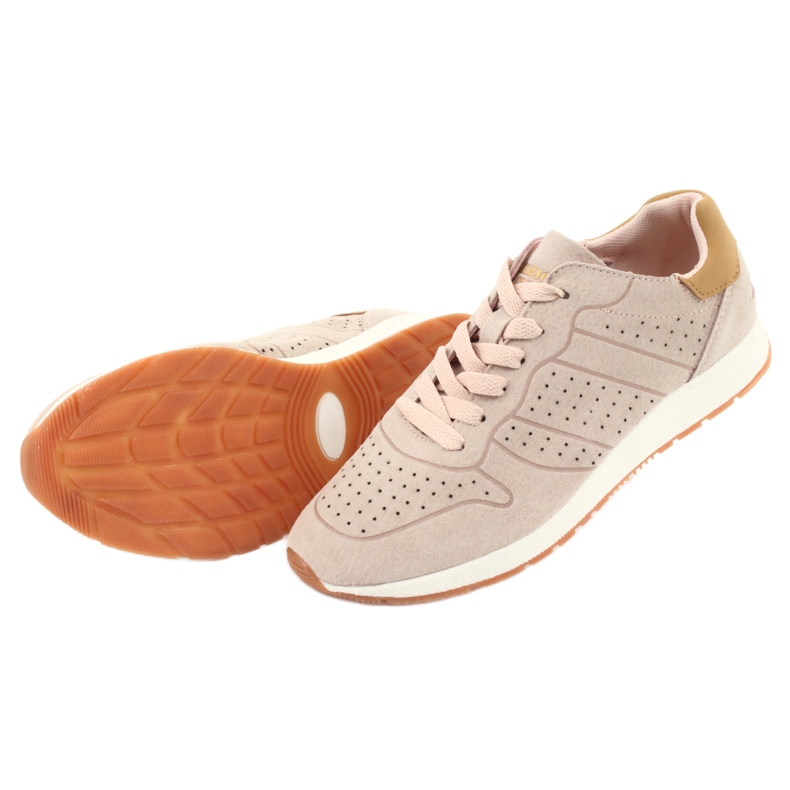 American Club AA06 women's leather sports shoes, powder pink 5