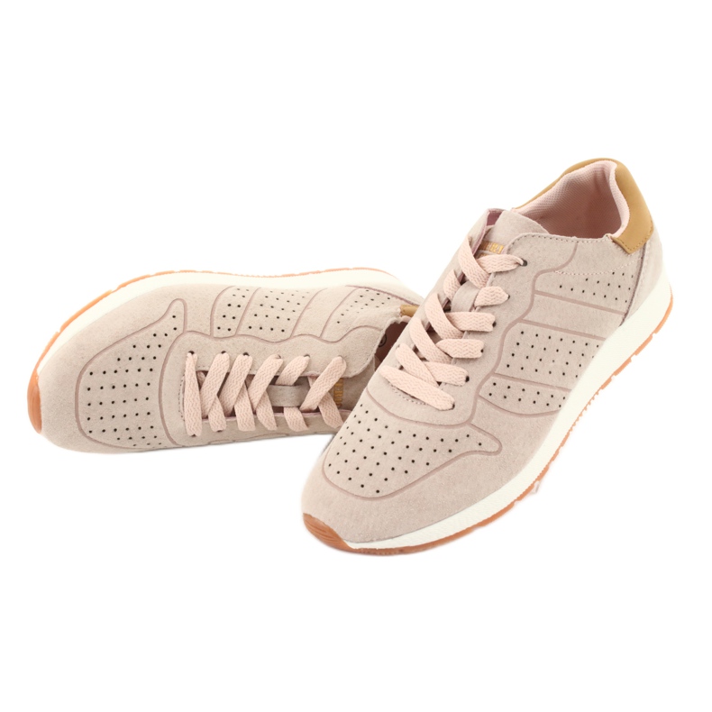 American Club AA06 women's leather sports shoes, powder pink 6