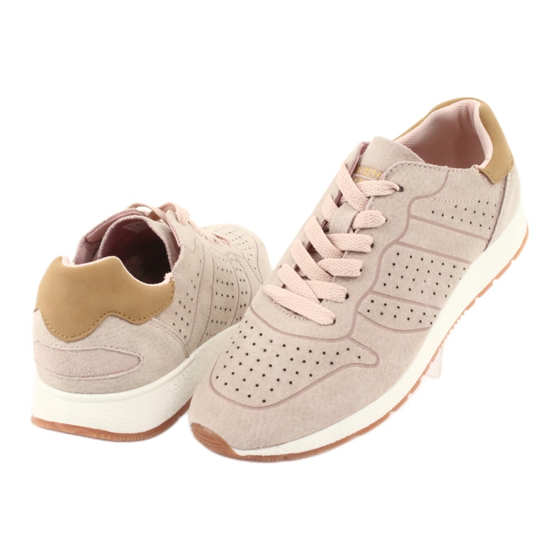 American Club AA06 women's leather sports shoes, powder pink 4