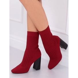 Ankle boots sock shank burgundy X8037 Wine Red - Ii Gat 1