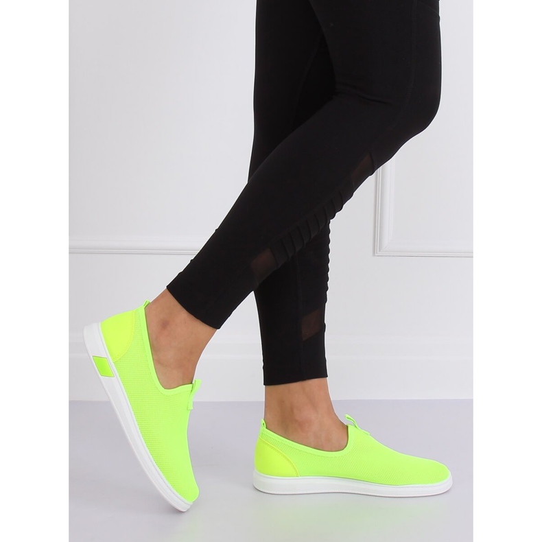 1066 Green neon slip-on sneakers 1