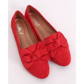 Loafers with a bow red B2028 Red 1