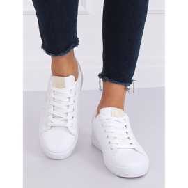 White women's sneakers K-388 WHITE / GOLD 1 White women's sneakers K-388 WHITE / GOLD 1