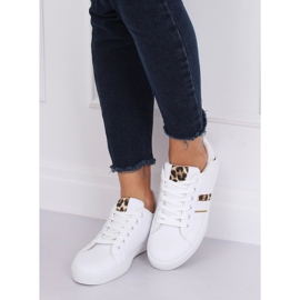 White women's sneakers K-388 WHITE / LEOPARD 1